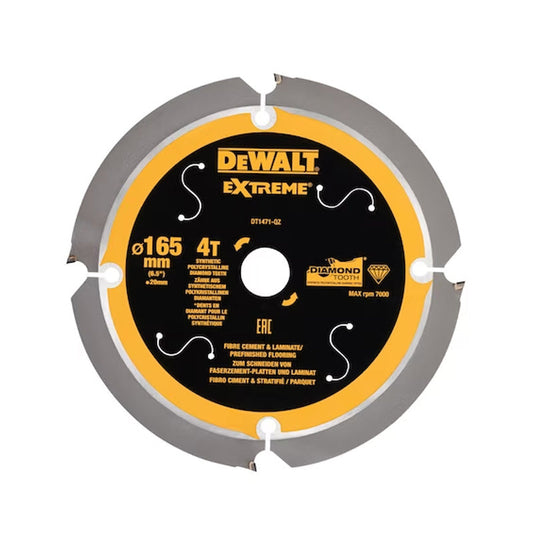 Lame de scie circulaire  DEWALT DT1471-QZ denture diamant Ø165x20mm, 4 dents