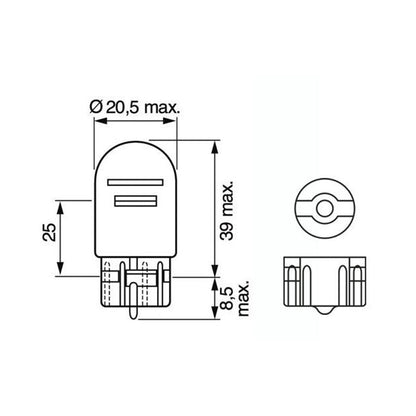 Pack de 2 Ampoules BOSCH 1987301079 12V 21W