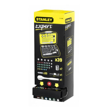 Coffret d'embouts de vissage 1/4' 25mm + clé à cliquet - jeu de 39 pcs - gamme pro - STANLEY - 1-13-906
