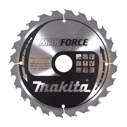 Lames carbure 'MakForce', pour bois, pour scies circulaires MAKITA