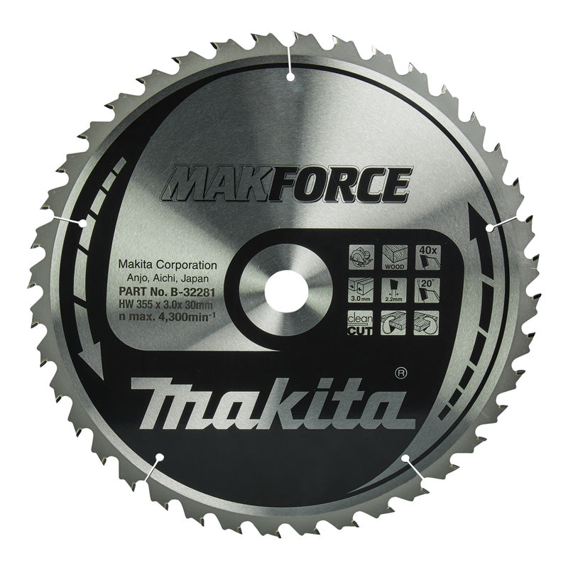 Lames carbure 'MakForce', pour bois, pour scies circulaires MAKITA