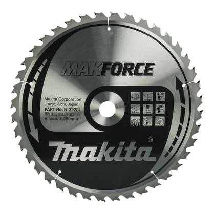 Lames carbure 'MakForce', pour bois, pour scies circulaires MAKITA