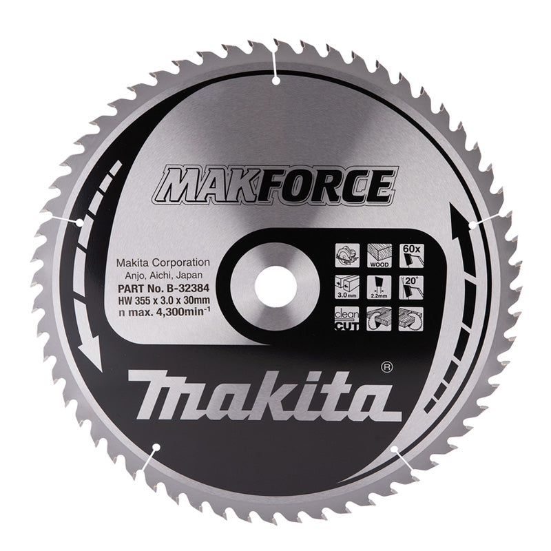 Lames carbure 'MakForce', pour bois, pour scies circulaires MAKITA