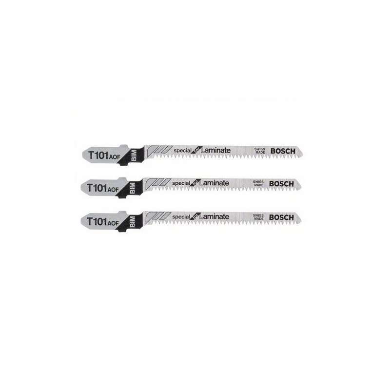 Lot de 3 lames de scie sauteuse T 101 AOF BOSCH 2608636432 Special for Laminate